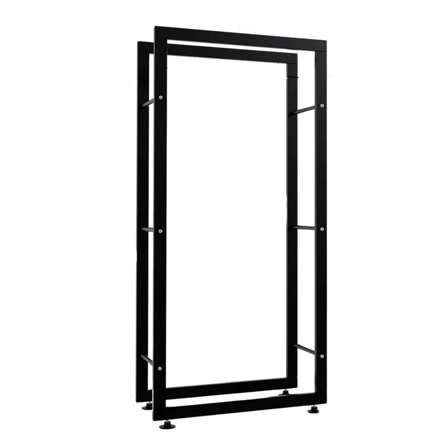 DELUKE Kaminholzregal Innen Metall SATLO Brennholzregal Innen Kaminholzständer Feuerholzregal Schwarz 25x60x125cm