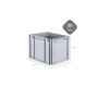 Graue PROREGAL Eurobox Nextgen Economy (32x30x40 cm) mit Auflagedeckel und Schiebeschnappverschlüssen.