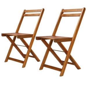 vidaXL Outdoor-Bistrostühle 2 Stk Massivholz Akazie 44012