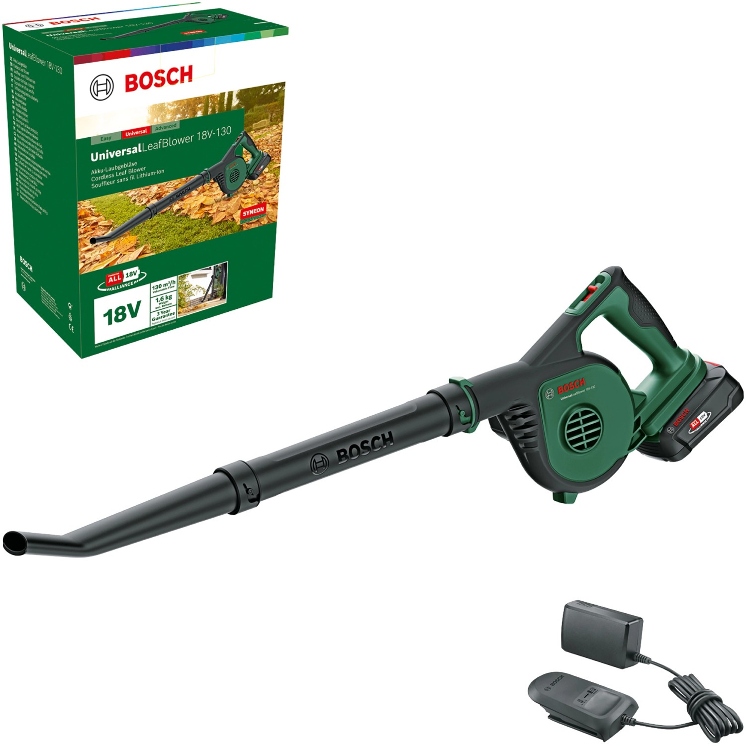 Bosch Akku-Laubbläser UniversalLeafBlower 18V-130 inkl. Akku und Ladegerät günstig online kaufen