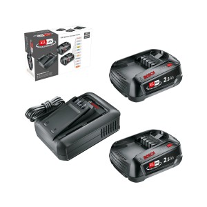 Bosch Starter-Set mit 2 Akkus (2,5 Ah) und Ladegerät AL 18 V-44 für Elektrowerkzeuge.