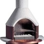 Buschbeck Grillkamin Rondo, weiß-braun, mit Ablage für Holz und Grillrost. Gartengrill für Holzkohle und Holz.