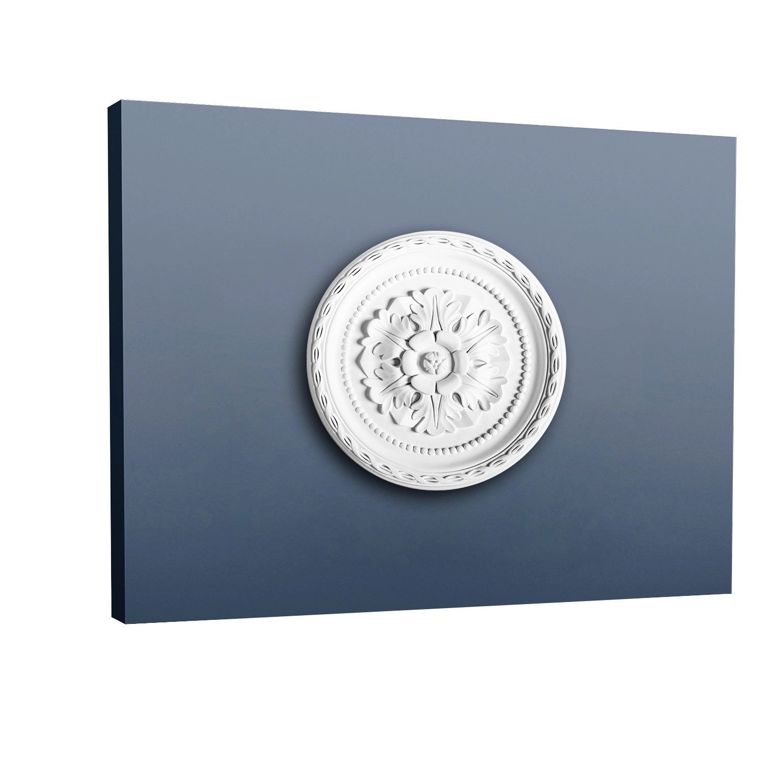 ORAC DECOR R13 LUXXUS DeckenroSette Stuck RoSette StuckroSette Blatt-Dekor 28 cm x 3,1 cm Weiß