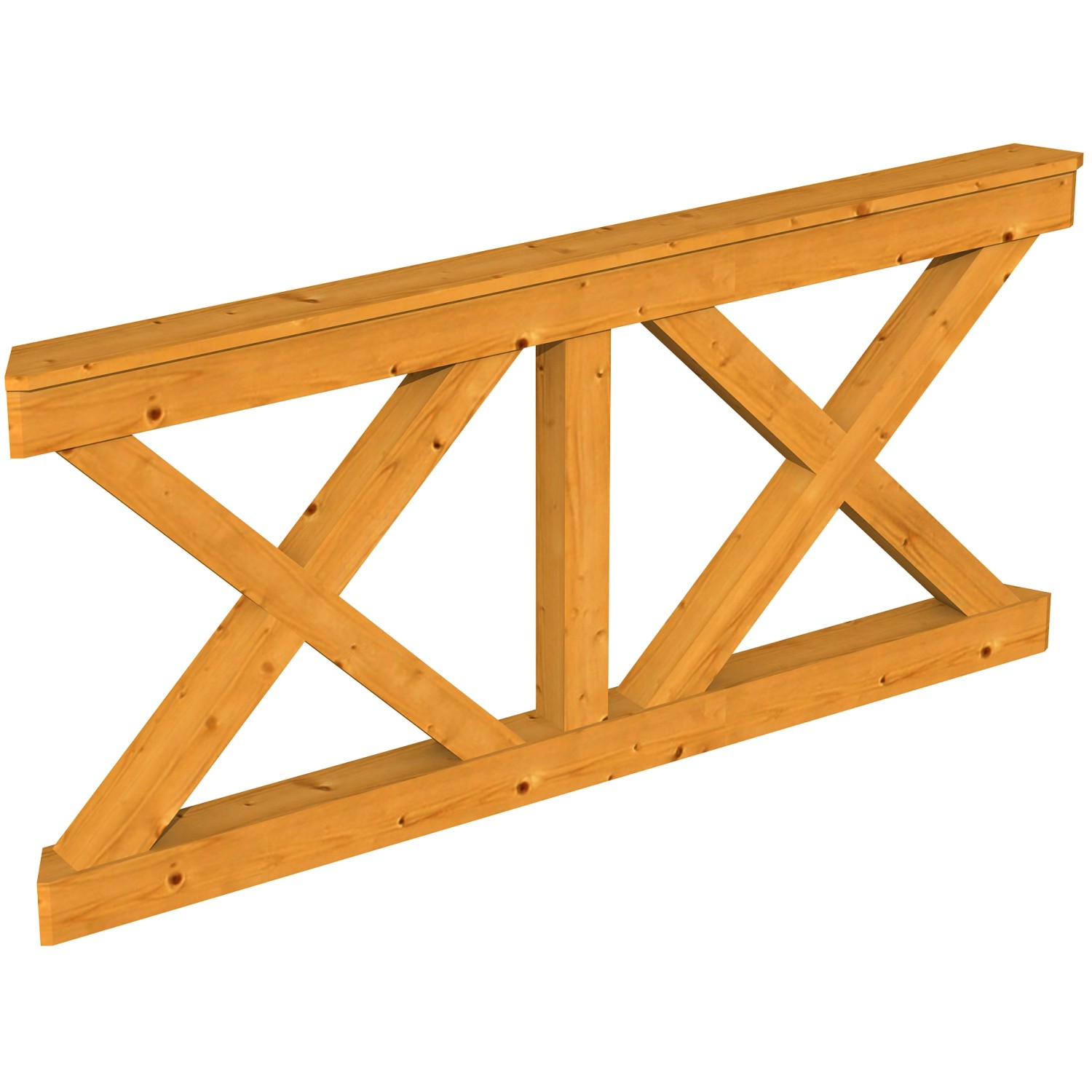 Skan Holz Brüstung Andreaskreuz 180 x 84 cm Fichte Eiche hell