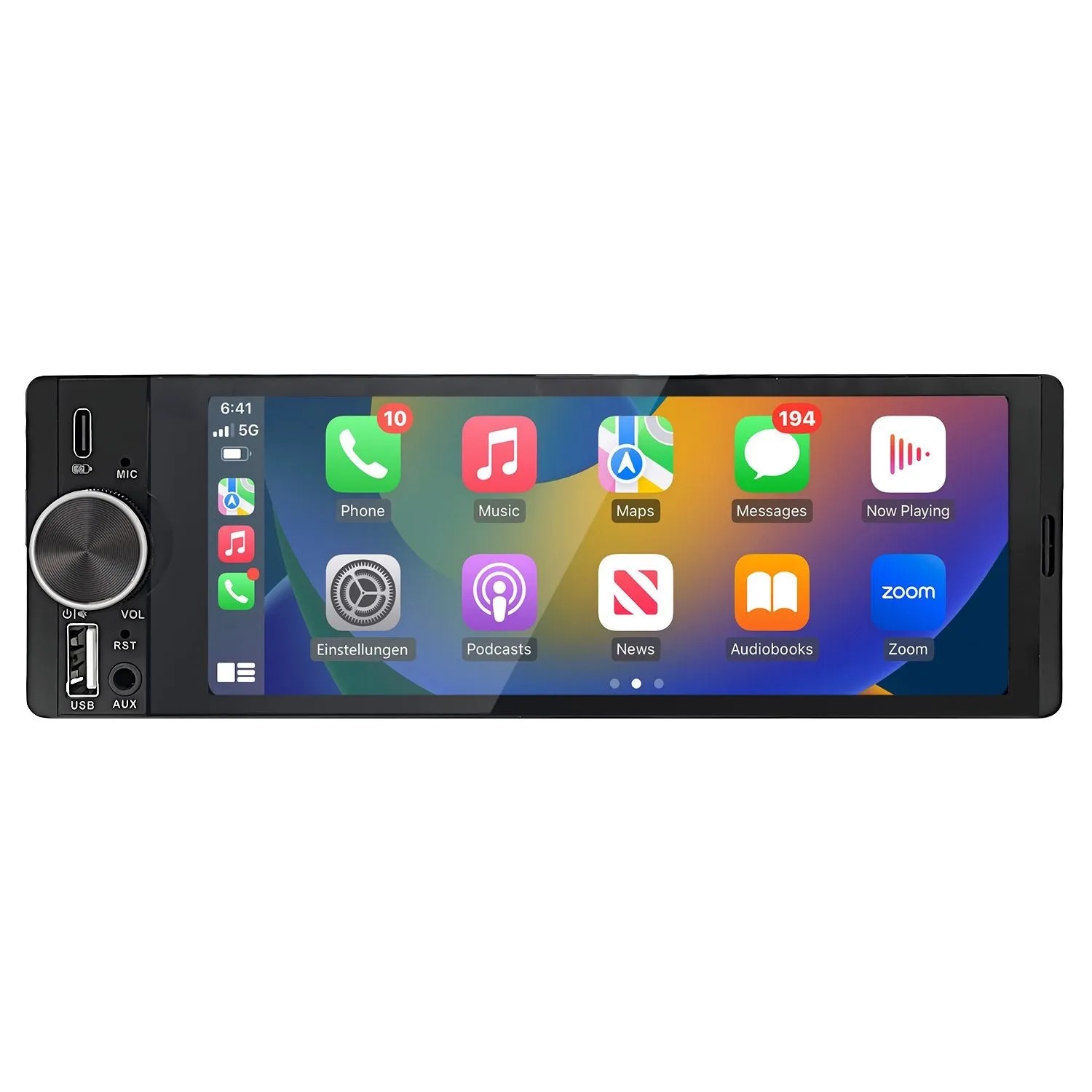 Junsun 6.3Zoll IPS 1 DIN CARPLAY Kabel Und Drahtlos Apple CarPlay Android Auto FM AM Car Radio Backup Camera