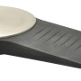 Wagner Boden-Türstopper EH 5126 in Edelstahl-Optik mit schwarzem Gummi-Keil.