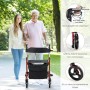 Costway Rollator Faltbar und Leicht 2-In-1 Ruhestuhl & Reiserollator Rot_5