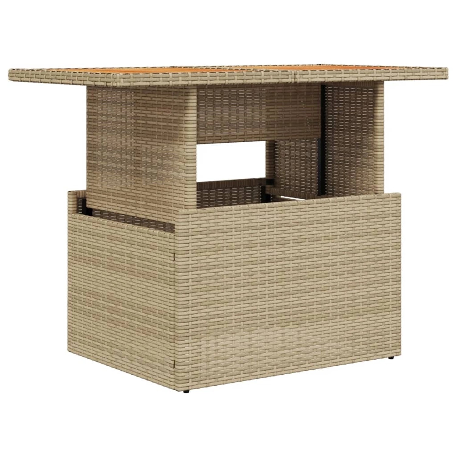 vidaXL Gartentisch Beige 100x55x73 cm Poly Rattan und Akazienholz 366065