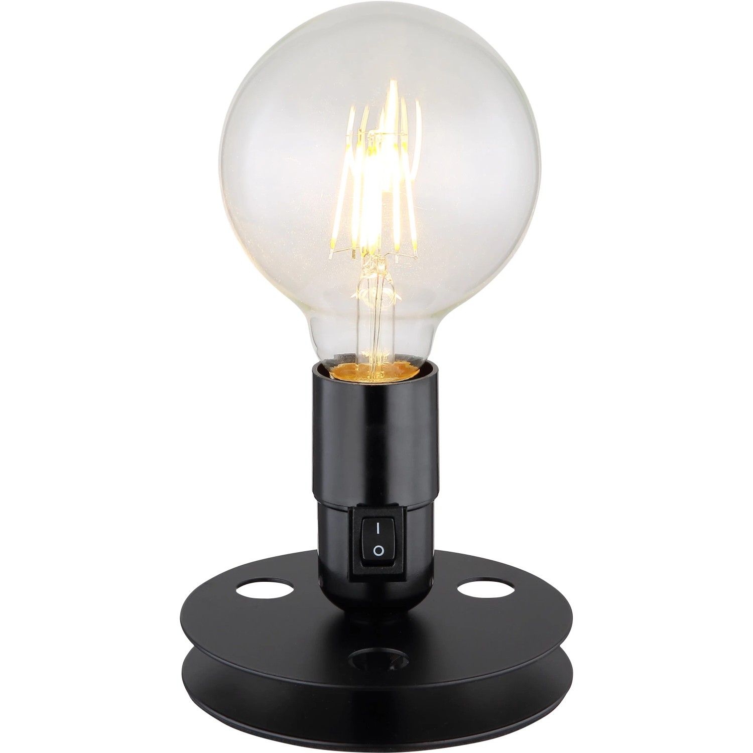 Globo Johanna Tischlampe, 1-flammig, schwarz matt, ohne Schirm. Moderne Design-Tischleuchte.