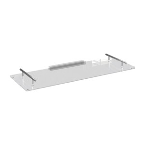 Relaxdays Badewannenablage Acryl Eisen Transparent Silber Rutschfest 4 cm x 68 cm x 23 cm 1,5 kg