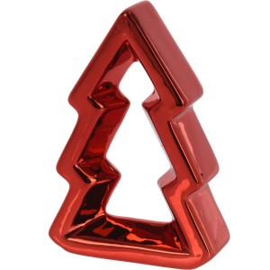 Roter Deko-Weihnachtsbaum aus Dolomit, ausgestanzt, für festliche Dekoration.