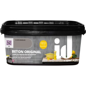 id Wandfarbe Beton Original Los Angeles, 2 l, für grafische Effekte. Farbe im Eimer.