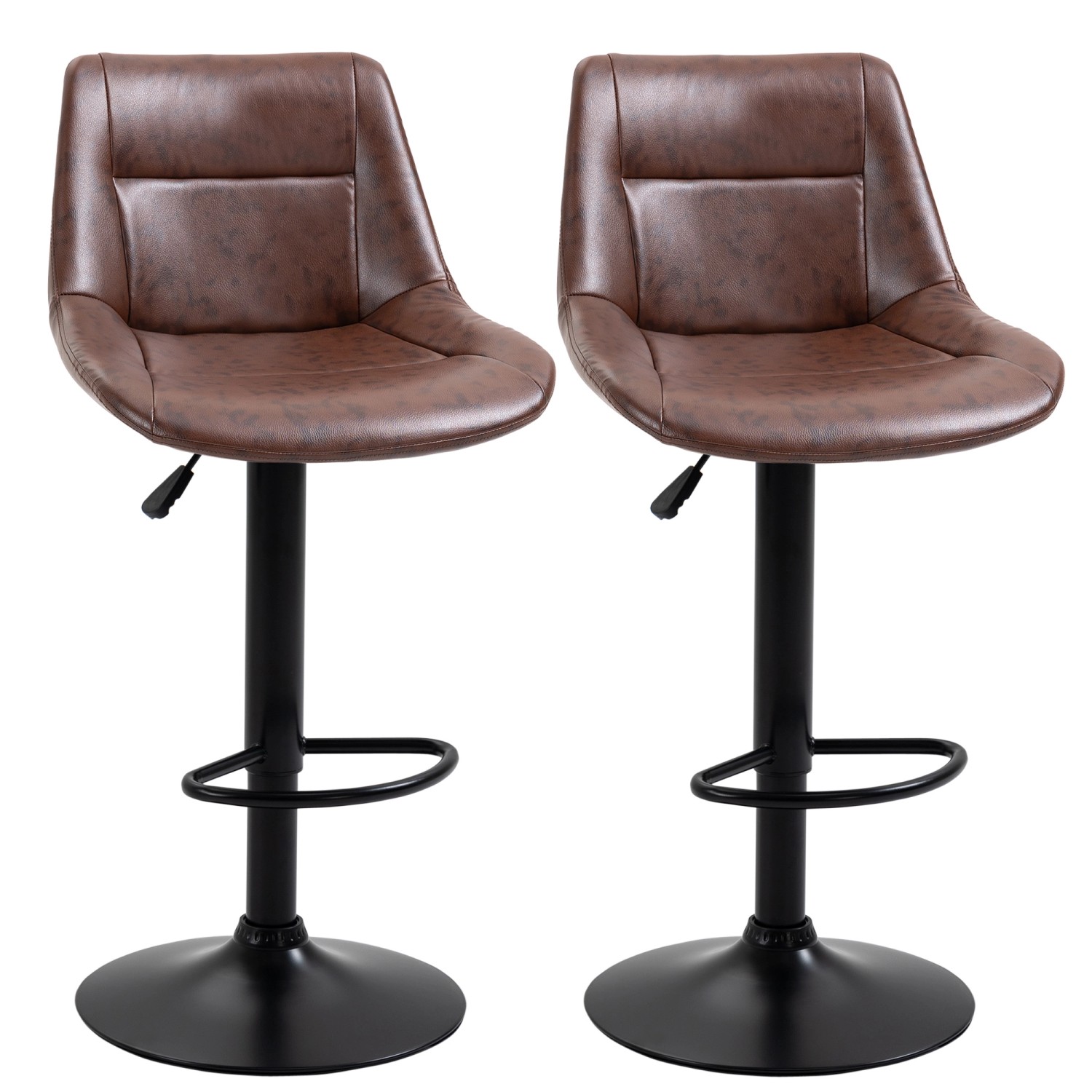 HOMCOM Barhocker 2er Set Barstuhl mit Rückenlehne günstig online kaufen