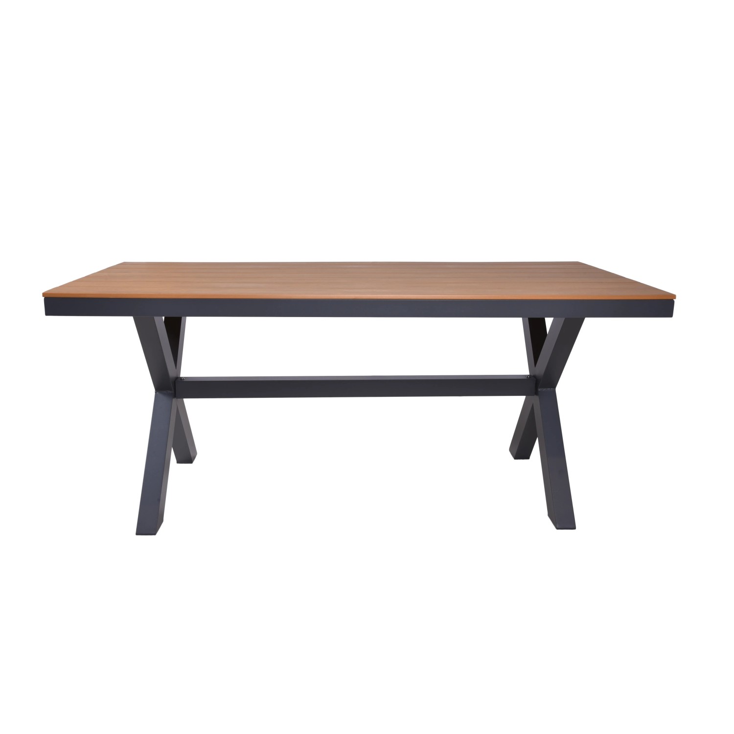 Rechteckiger Garden Pleasure Gartentisch Silea in Braun-Schwarz, 93,5x173 cm.