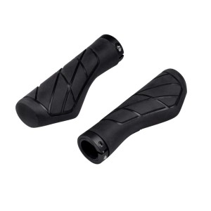 Schwarze Force Fahrradgriffe mit Arretierung für Lenkerzubehör, ergonomisch geformt.