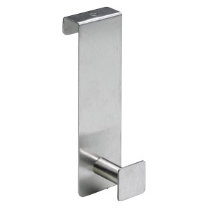 Eckiger Türhängehaken aus Edelstahl von Hettich zur werkzeuglosen Montage an Türen.