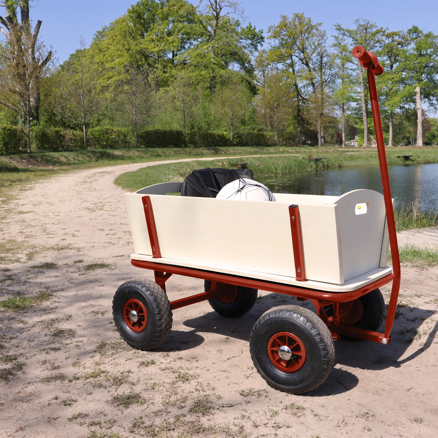 Sunny Bollerwagen Billy Beach Wagon Rot mit Luftreifen für Spiel & Spaß im Freien.