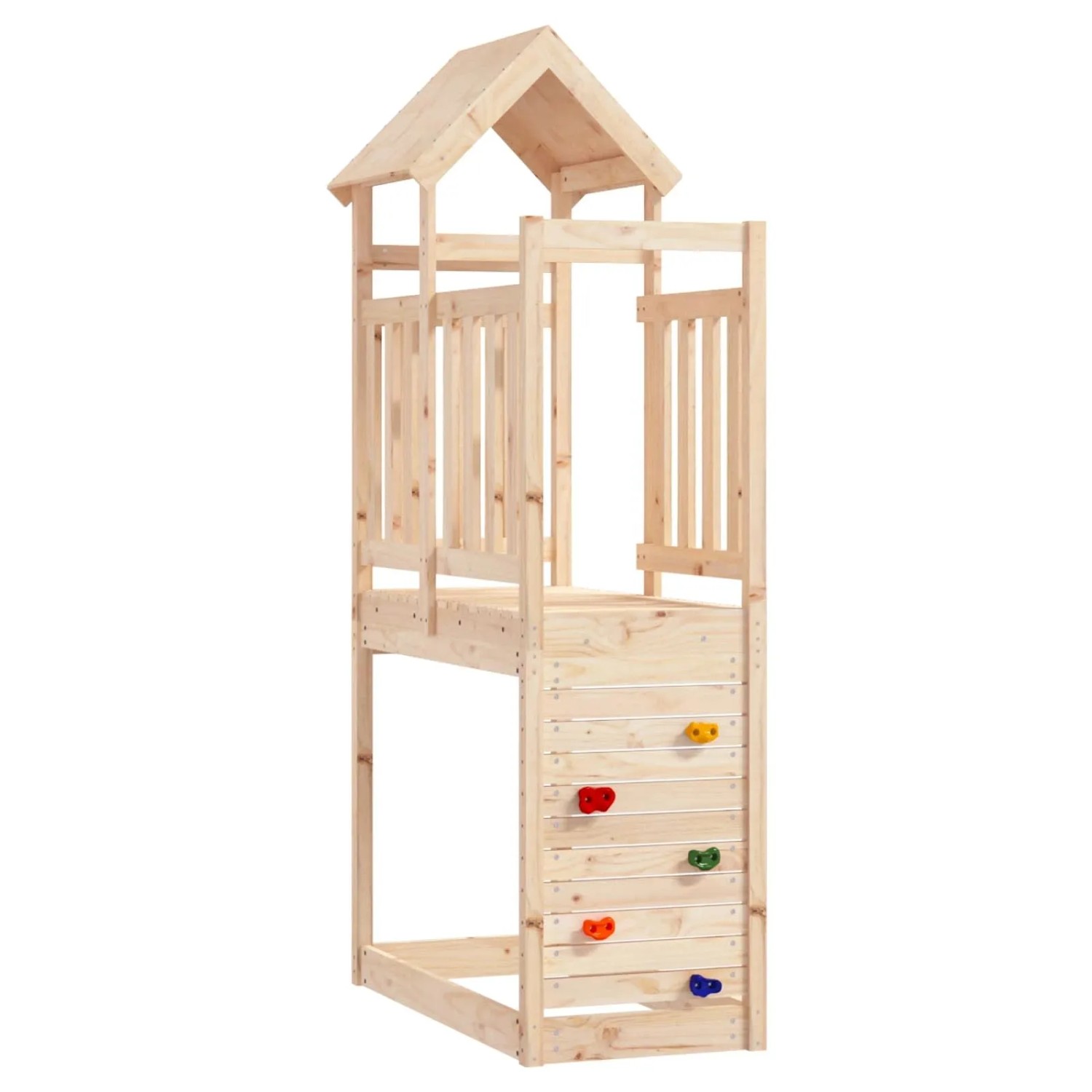 vidaXL Spielturm Braun 53 x 110,5 x 214 cm Massives Kiefernholz 3417208