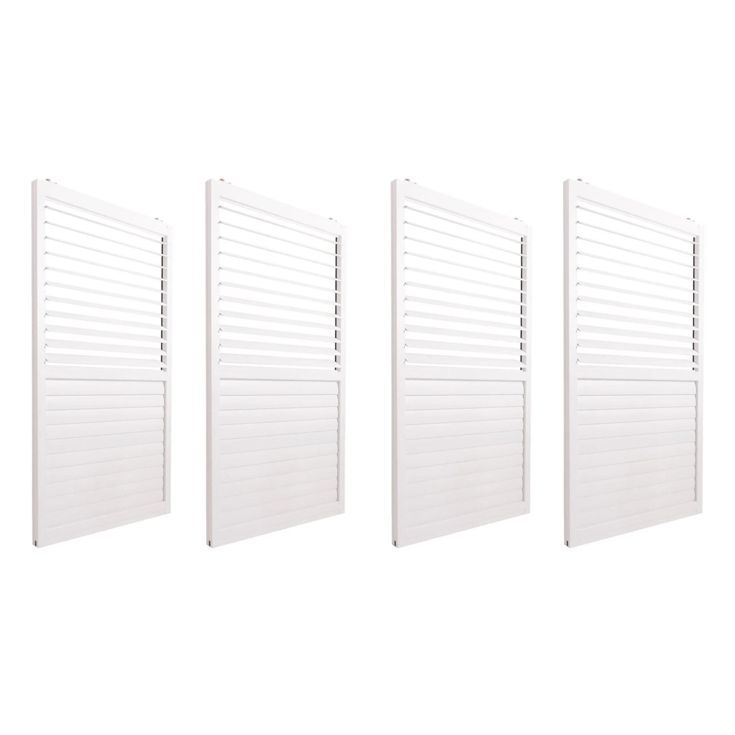BERLINLODGE 4er-Set Aluminium Schiebetür Für Pergola HxB 206x369cm Weiß Terrassenüberdachung Lamellenpaneel Modul