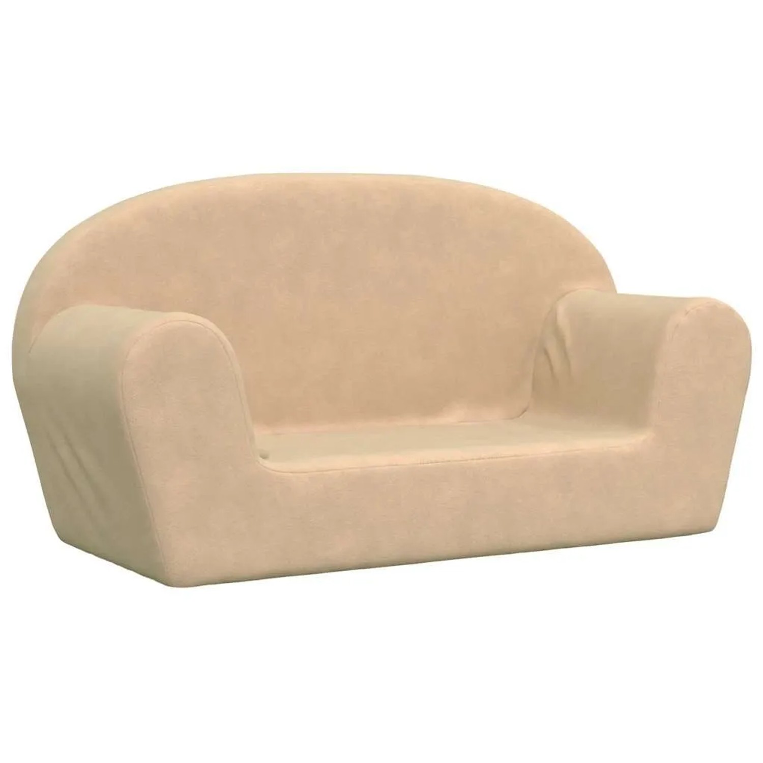 vidaXL Kindersofa 2-Sitzer Creme Weicher Plüsch 356989