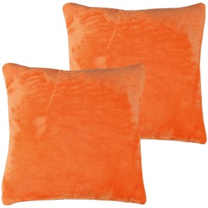 2er Pack orangefarbene Bestlivings Dekokissen 45x45 cm mit Reißverschluss.