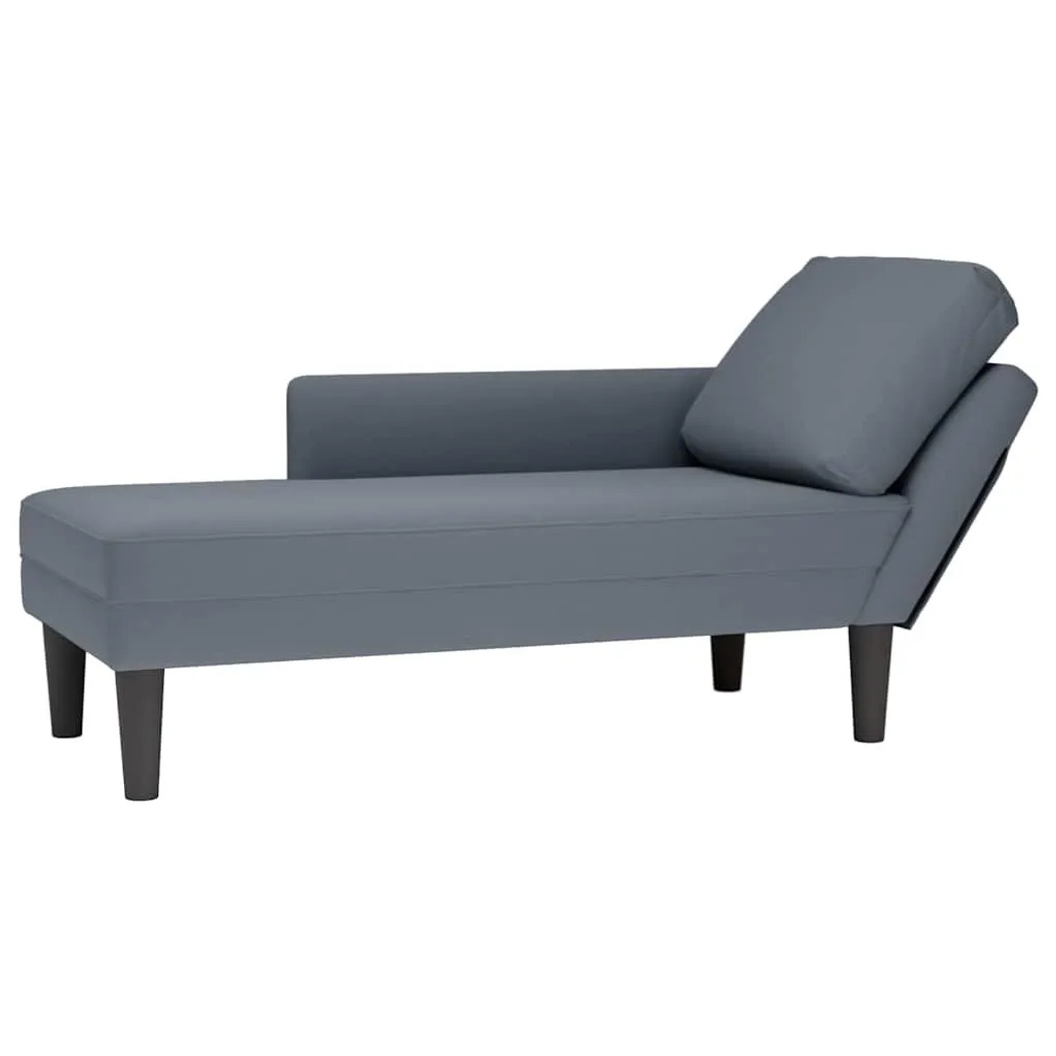 vidaXL Chaiselongue mit Kissen und Rechter Armlehne Dunkelgrau Samt 4009808