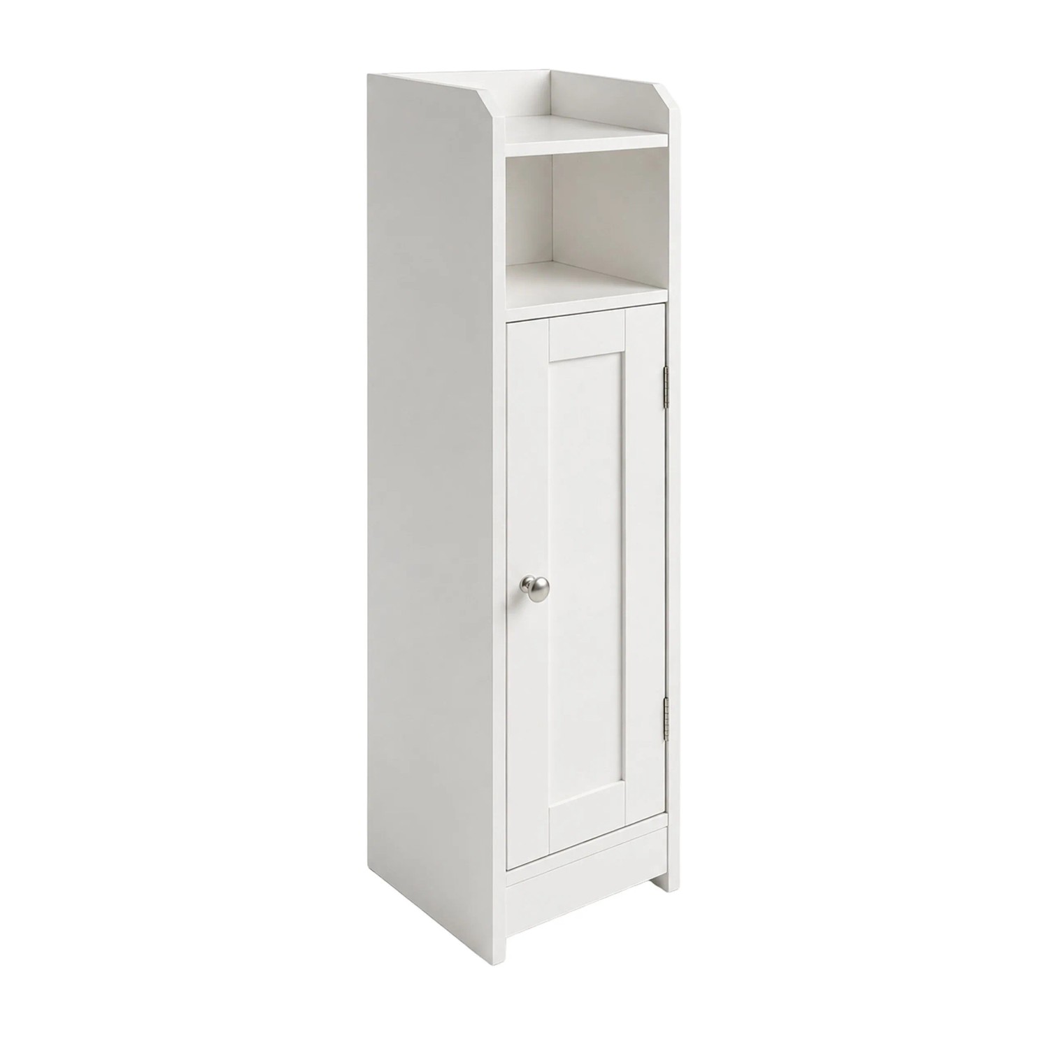 Relaxdays Badezimmerschrank MDF Weiß Schmal Verstellbar für Wandmontage mit Antikippvorrichtung