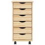vidaXL Rollcontainer mit Schubladen MOSS Klarlack 34 x 39 x 65,5 cm 42032400_5