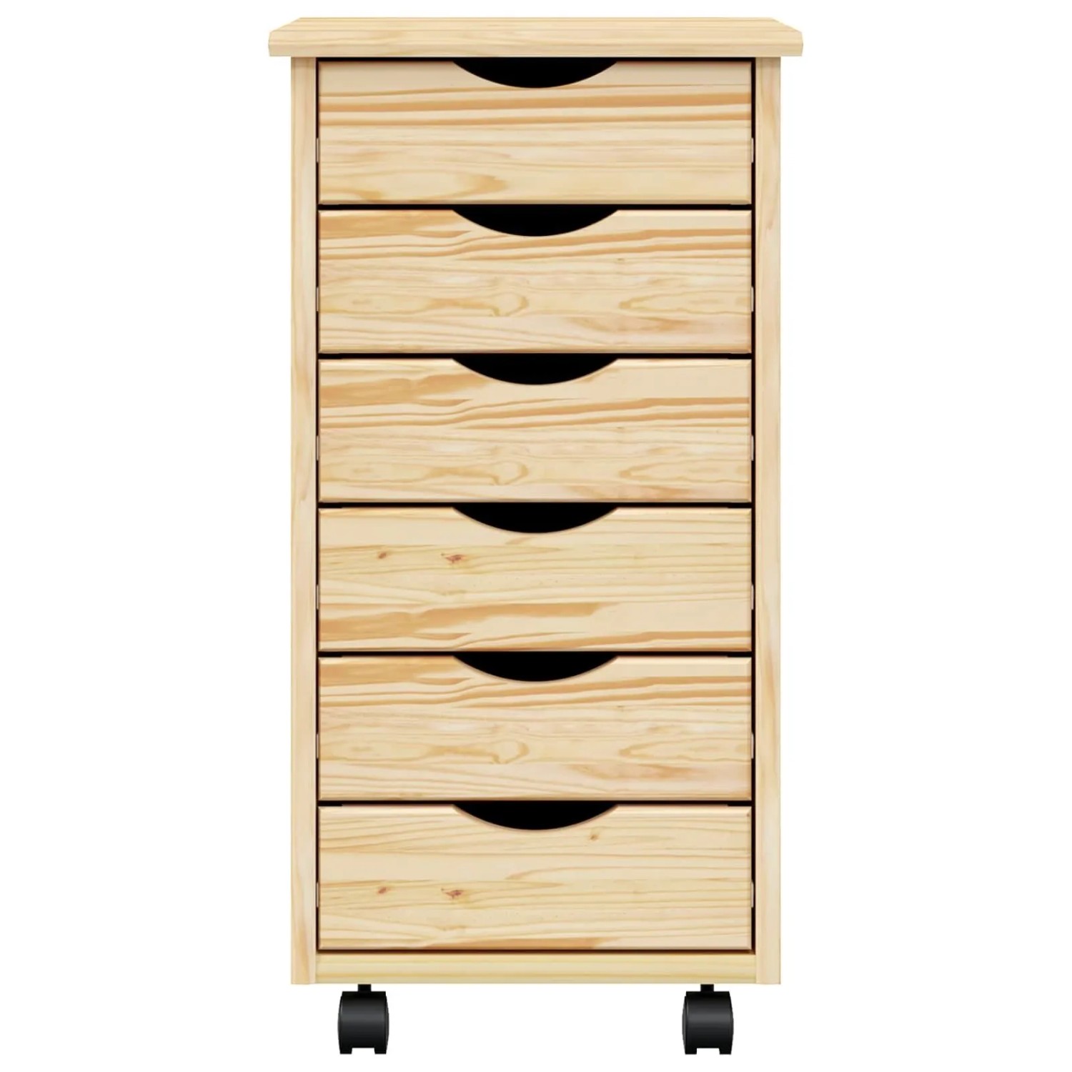 vidaXL Rollcontainer mit Schubladen MOSS Klarlack 34 x 39 x 65,5 cm 42032400_5