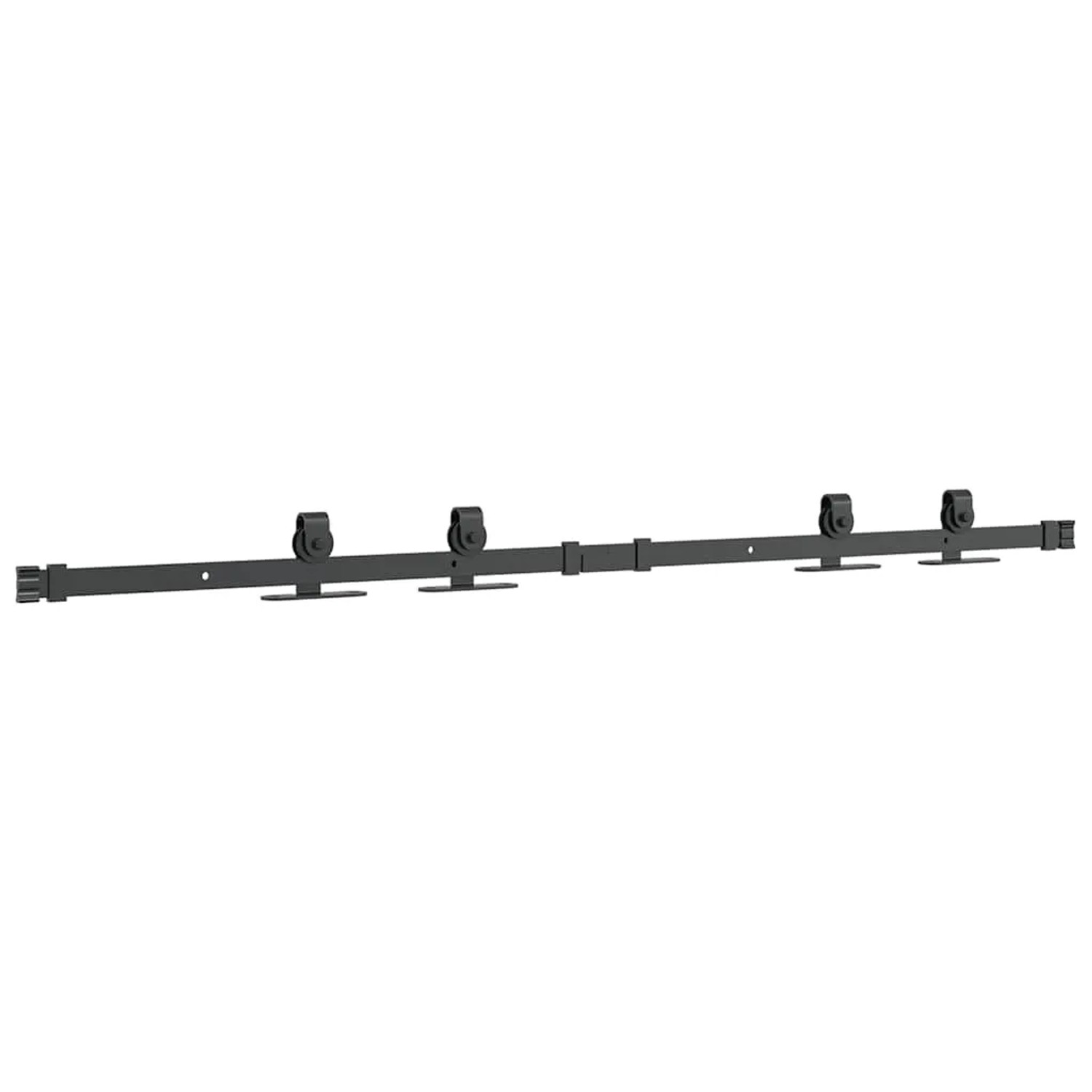 vidaXL Schiebetürbeschlag Set, 122 cm, Karbonstahl, für Schranktüren.