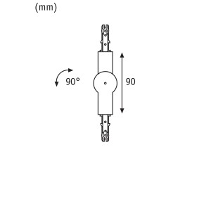 Abbildung des Paulmann URail Gelenk-Verbinders in Signalweiß, zur flexiblen Verbindung von LED-Schienen.