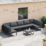 Anthrazitfarbenes 7-teiliges Garten-Sofa-Set aus Stahl von vidaXL mit Tisch und bequemen Sitzkissen.