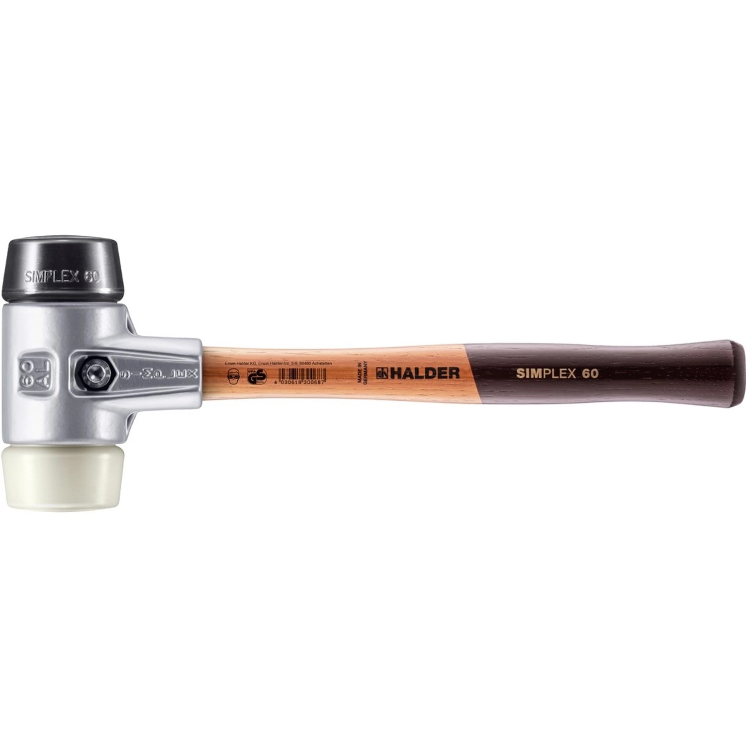 Halder Simplex Schonhammer Ø 60 mm Gummi Schwarz   Nylon mit Aluminiumgehäu günstig online kaufen