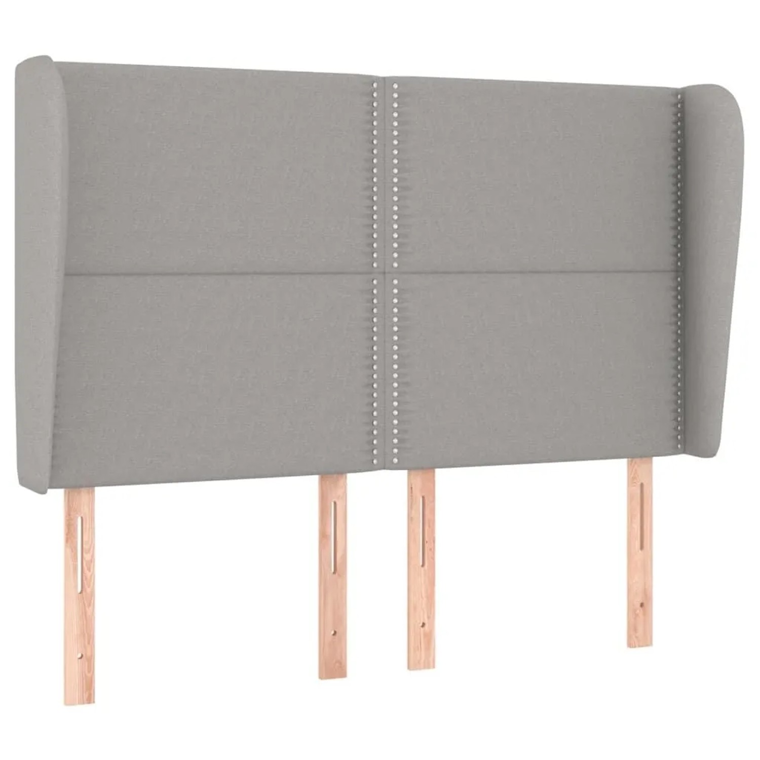 vidaXL Kopfteil mit Ohren Hellgrau 147x23x118/128 cm Stoff 3117814