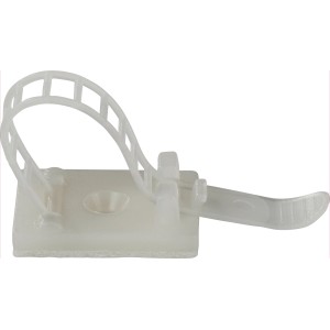 Weiße Rasterschelle 17 mm, 5er-Set zur einfachen Kabelbefestigung.