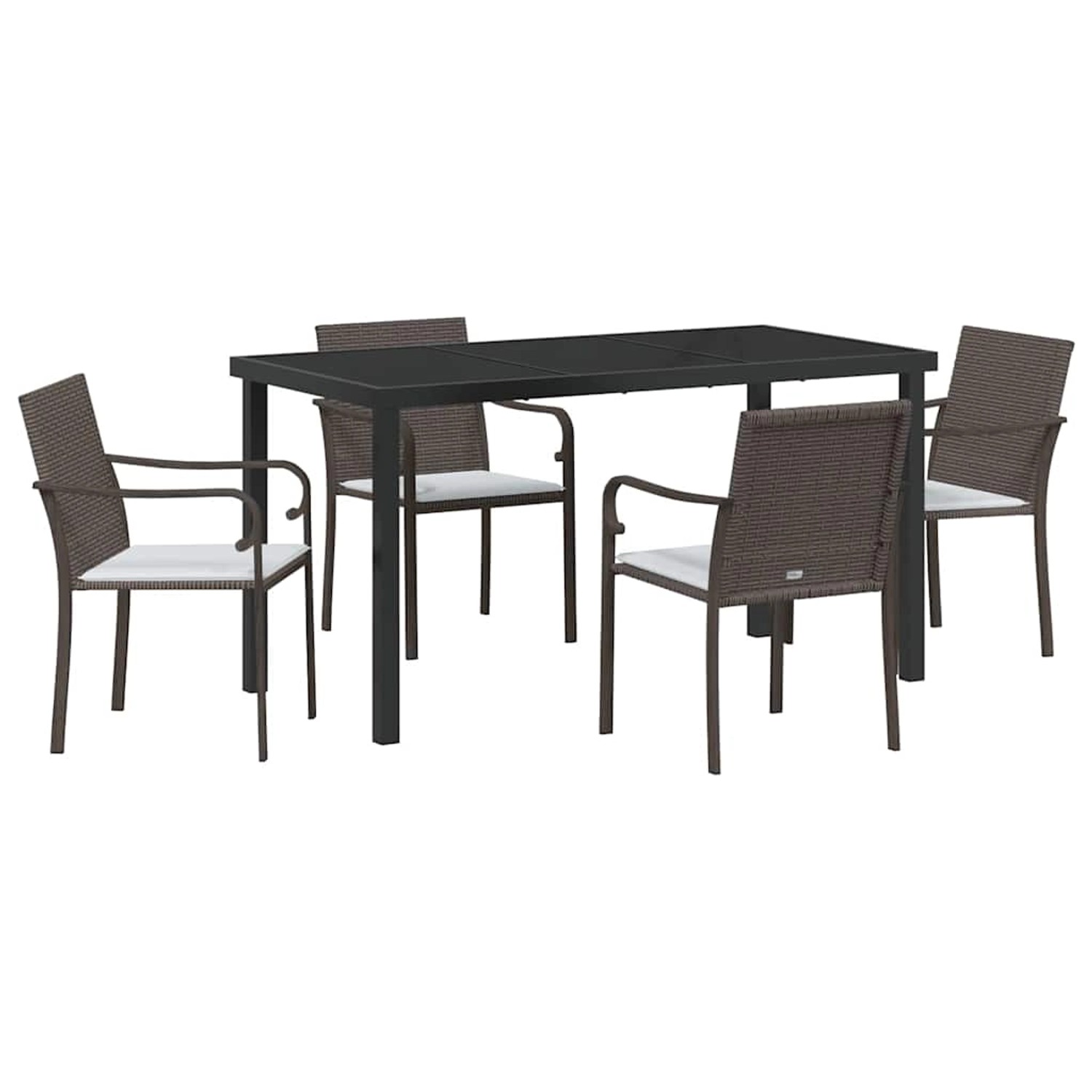 vidaXL Garten Essgruppe 5-Tlg Braun Poly Rattan 3379046 günstig online kaufen