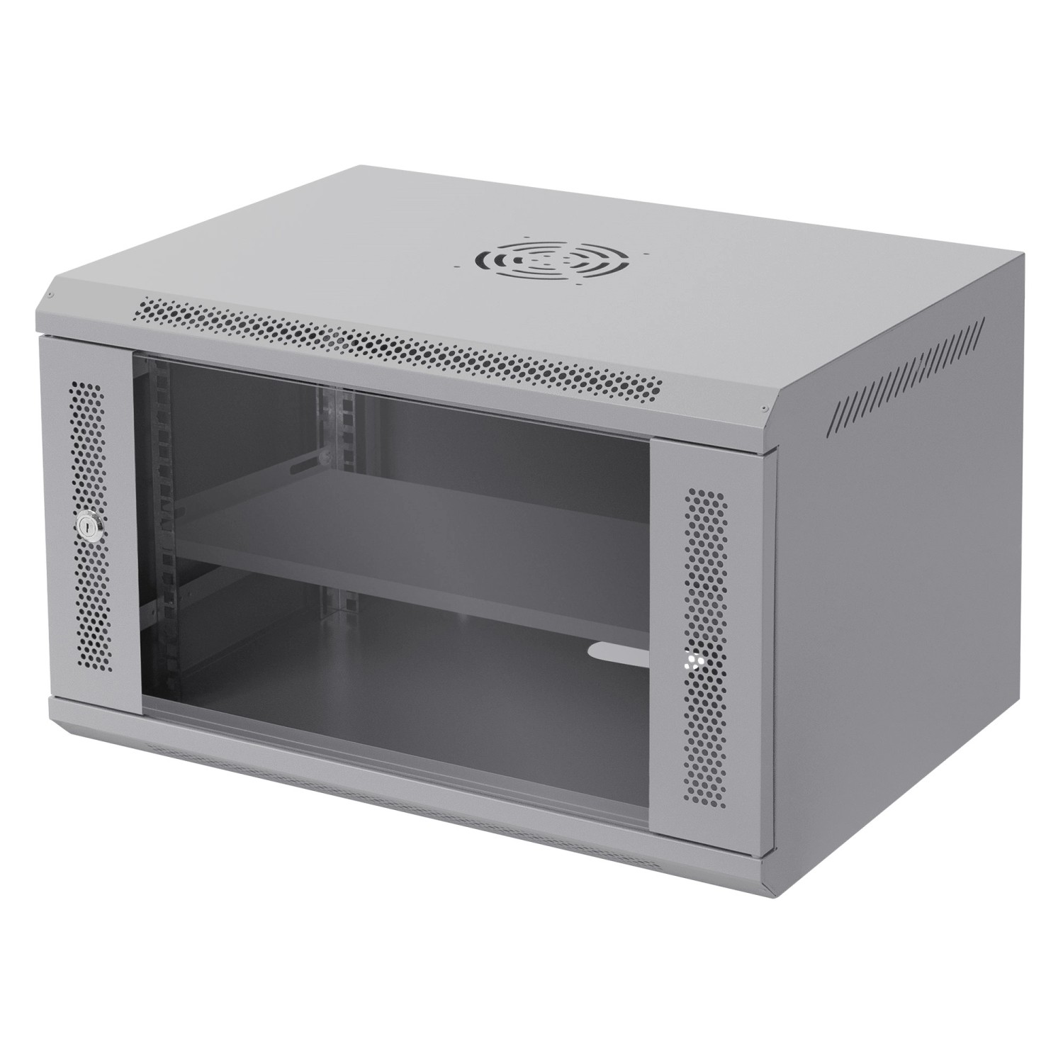ECD Germany Netzwerkschrank 6 HE Serverschrank 19 Zoll Grau 60x37x45cm