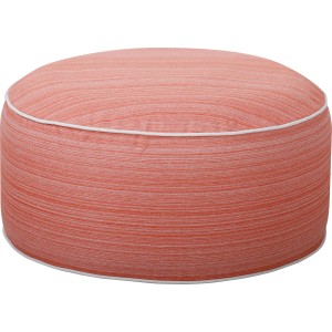 Aufblasbarer Campinghocker Elfros in Orange mit weißer Umrandung.