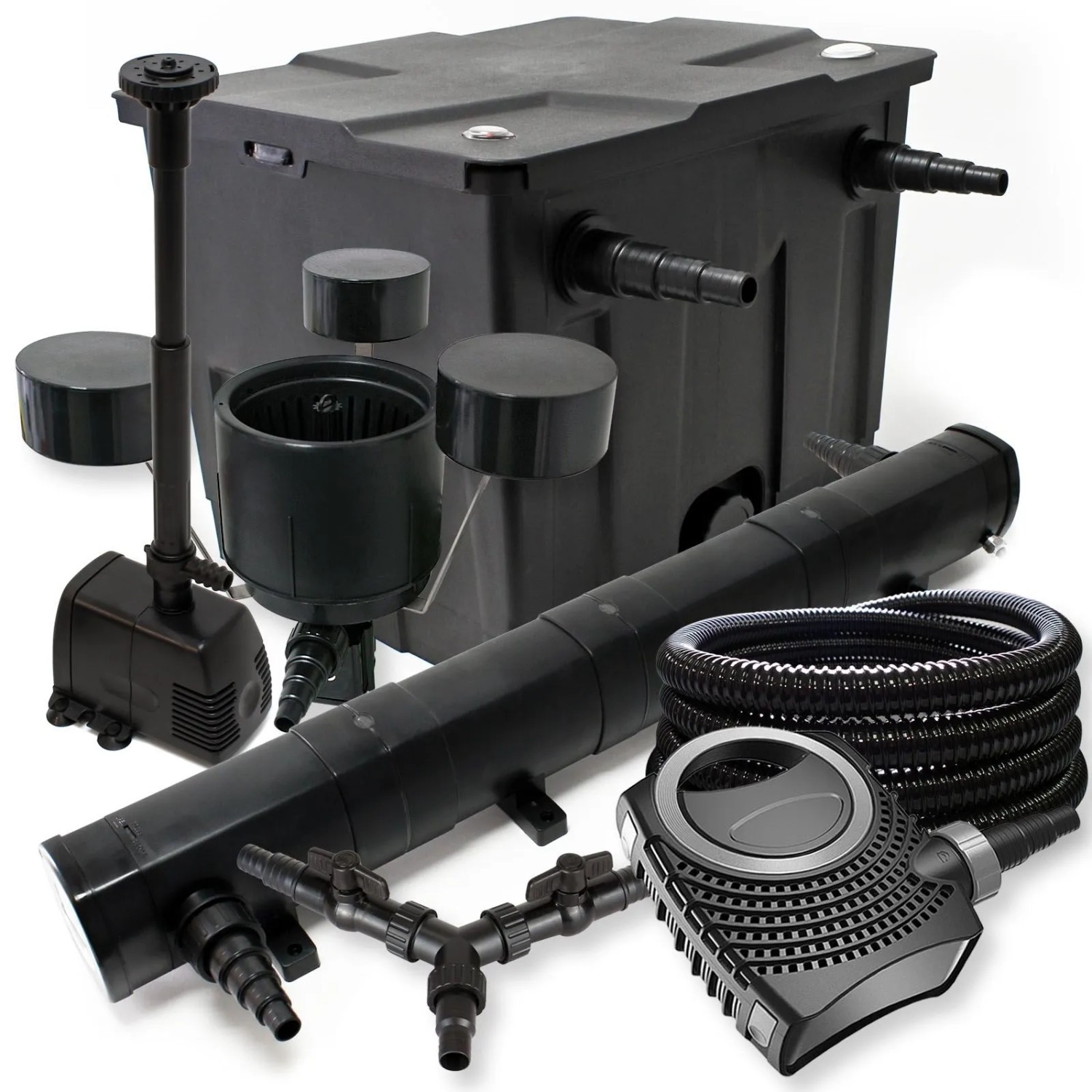 Sunsun Filterset 12000L 72W Teichklärer Neo8000 Schlauch Skimmer Csp250 Springbrunnen