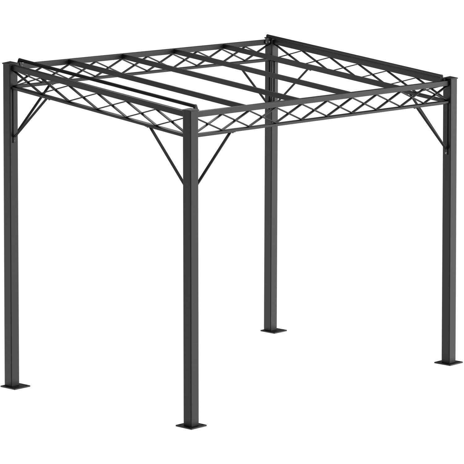 Eleo Pergola Ischia 252,2 cm x 308 cm x 204 cm Pulverbeschichtet Schwarz günstig online kaufen