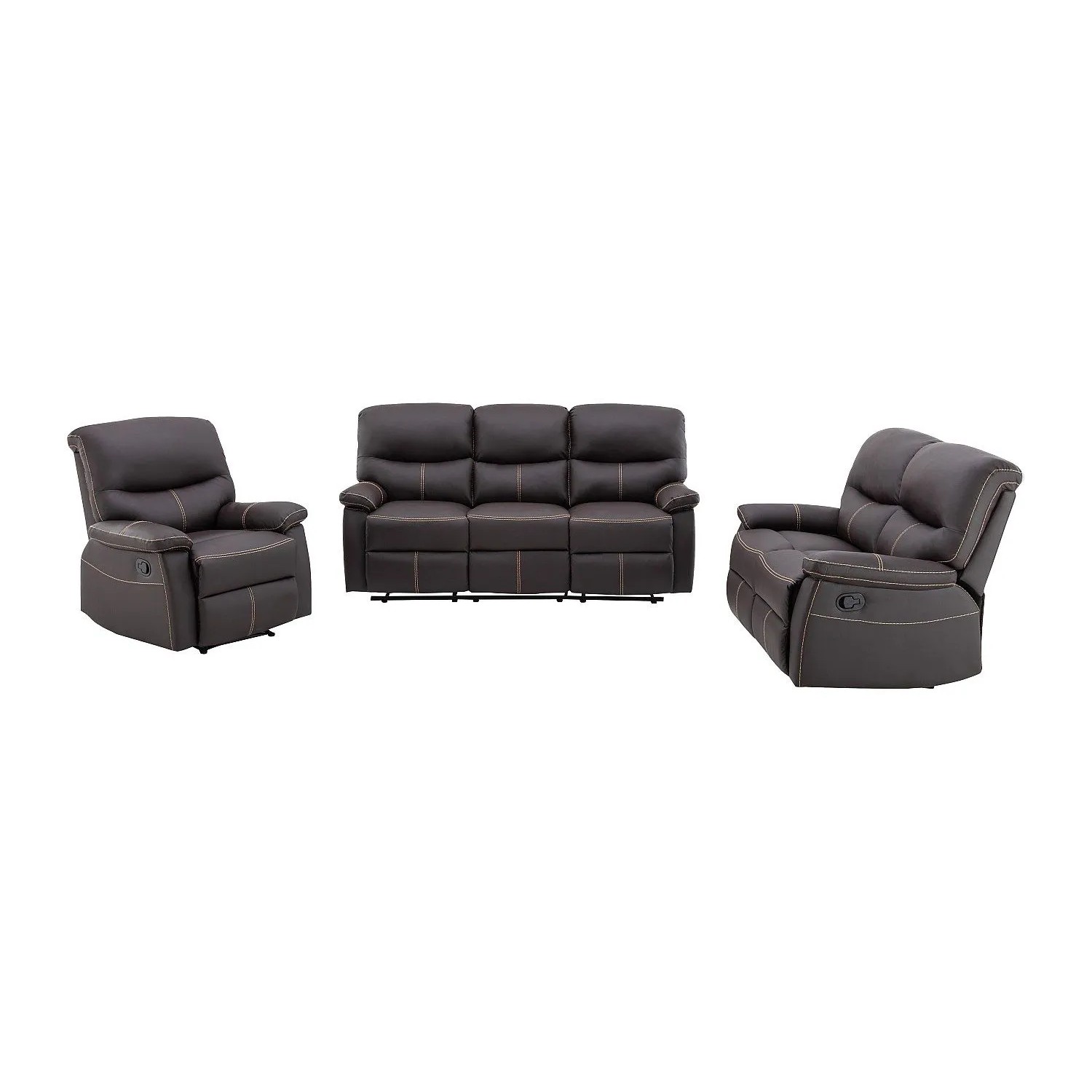 Vente-unique Couchgarnitur Mit Sessel Canby Braun 79 cm  133 cm  183 cm
