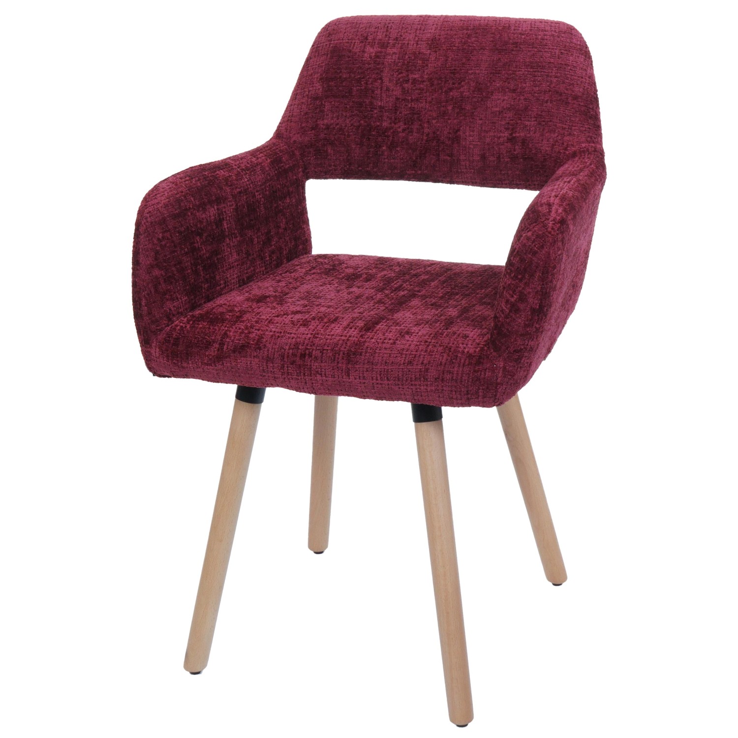 MCW Esszimmerstuhl A50 II Bordeaux Stoff/Textil Chenille 465g/m² günstig online kaufen