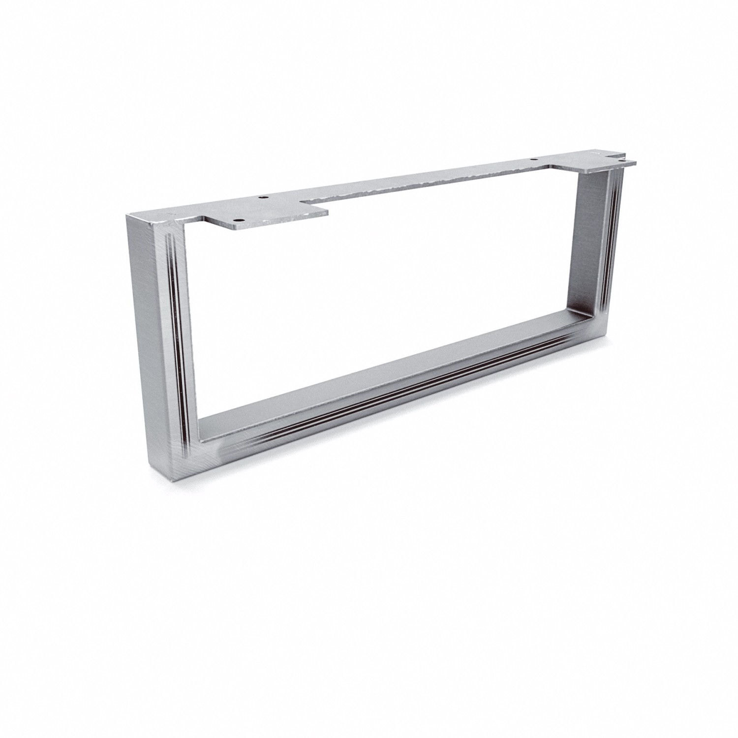 HEVVA Möbelbein GRAZ 15 cm Hoch 40 cm Tief 1 Stück Rohstahl-Klarlack