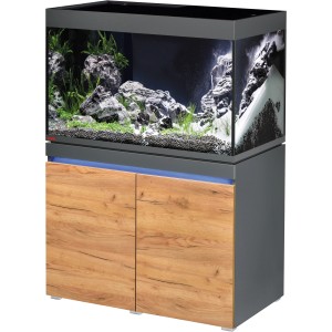 Eheim Aquarium-Kombination Incpiria 330 Graphit/Nature mit Unterschrank und LED-Beleuchtung.