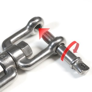 AMANKA Hängesessel Drehwirbel, 10x125mm, bis 420kg belastbar, silberfarben, Detailansicht.