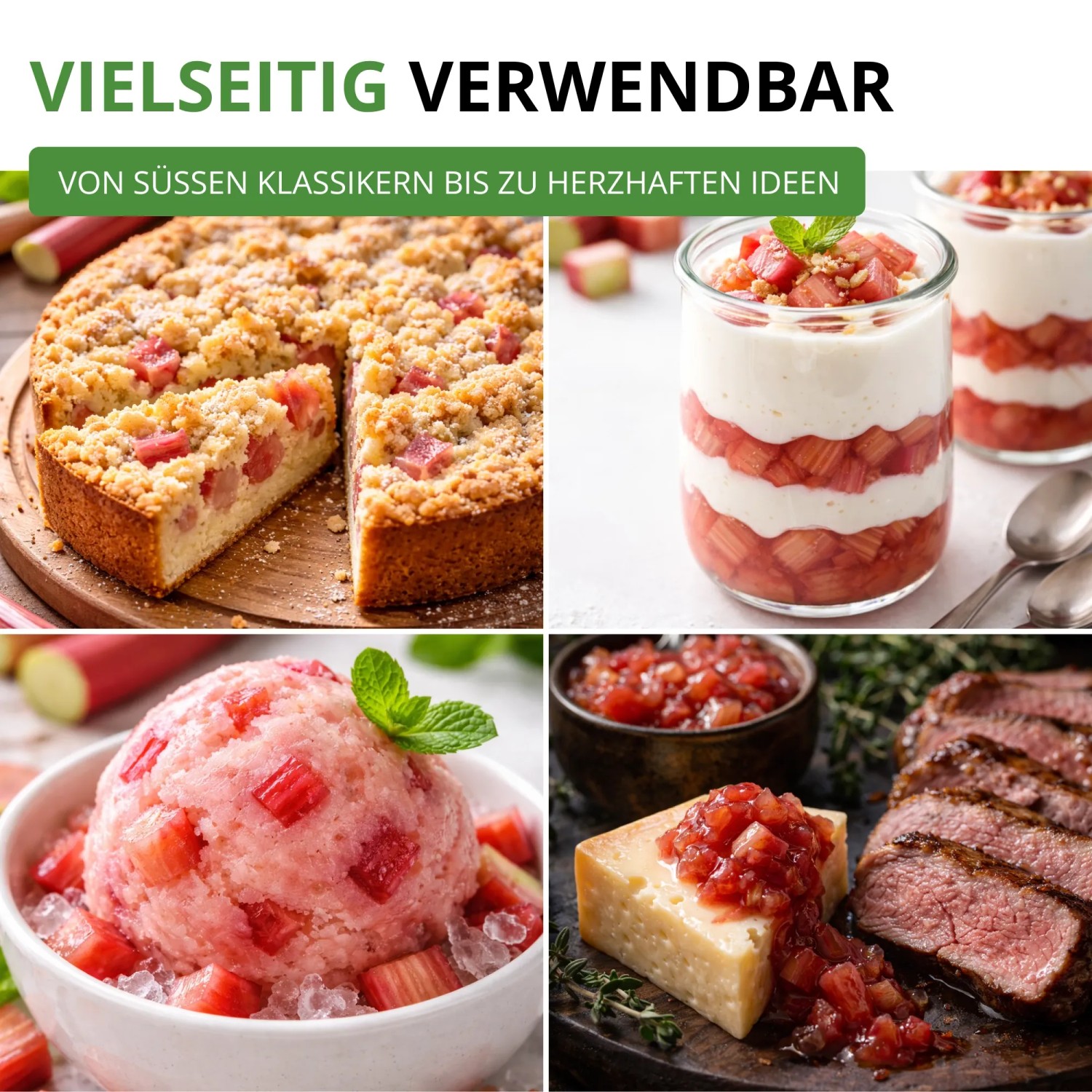 Rhabarber Rot Samen: Vielseitige Gerichte wie Kuchen, Parfait, Eis und herzhaftes Chutney. Ideal für Ihre Gartenwelt.