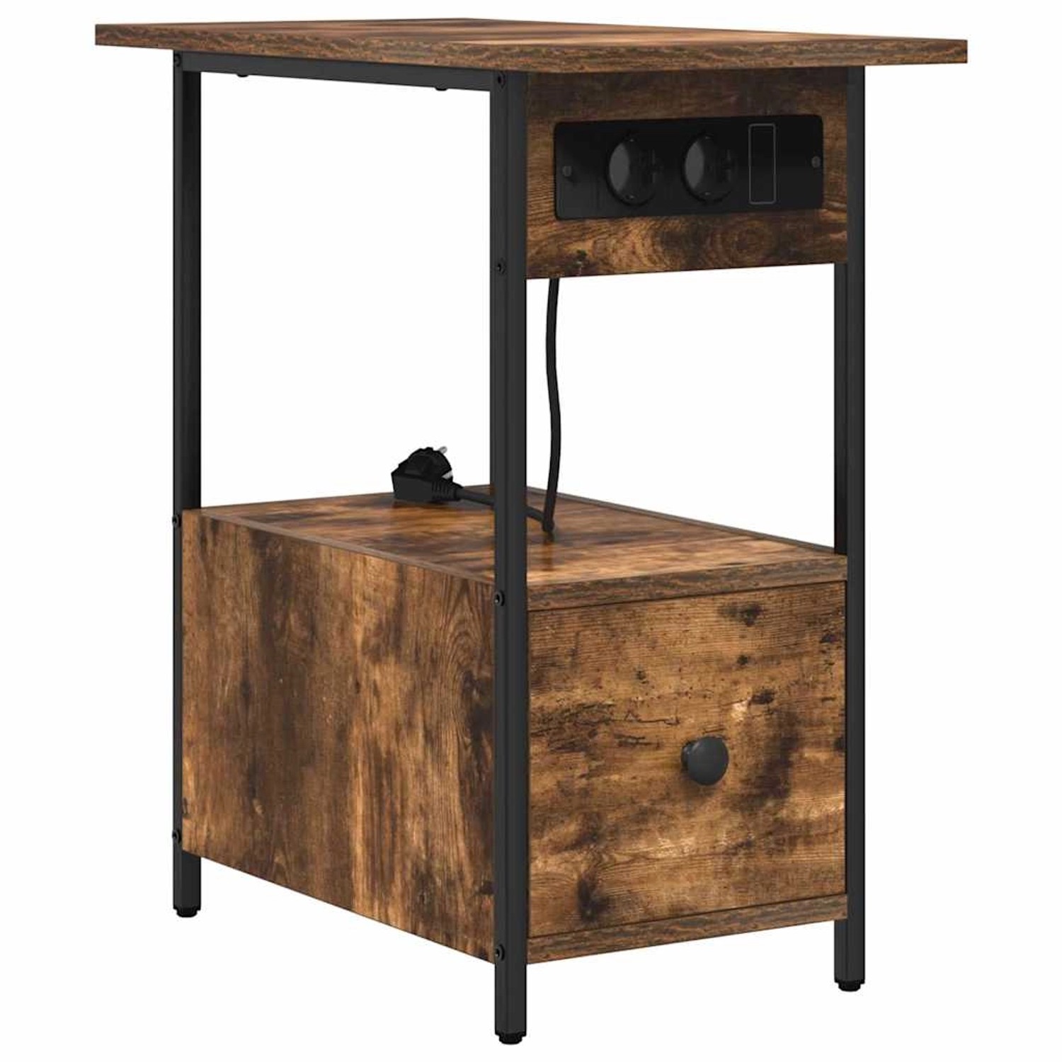 vidaXL Nachttisch Räuchereiche 60 x 30 x 61 cm Holzwerkstoff 859597 günstig online kaufen