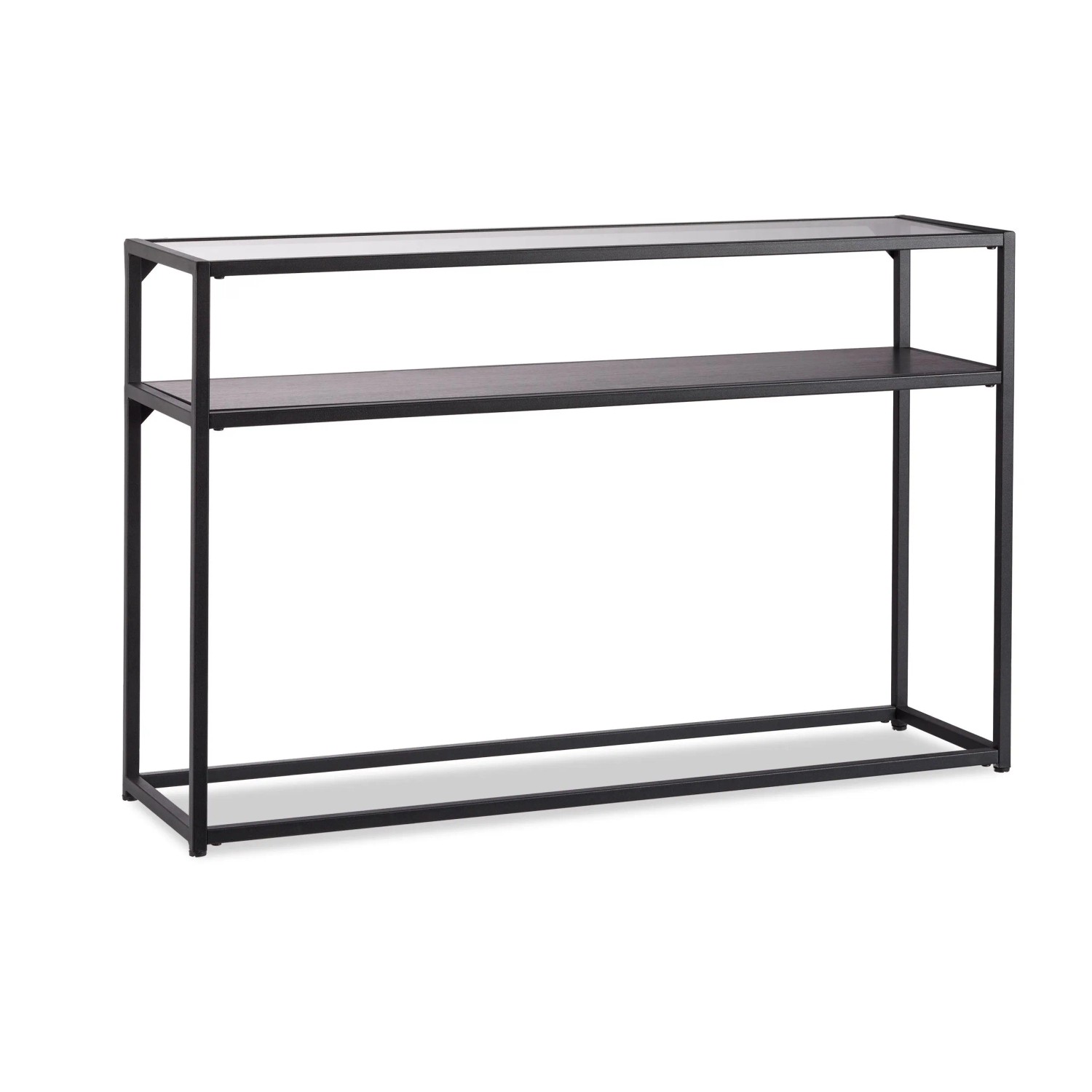 Relaxdays Konsolentisch Glas Metall Schwarz Gehärtet 70,5 cm x 110 cm x 30 cm 13 kg