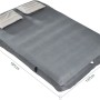 Graue 2-Personen Luftmatratze mit Kissen, 191x137x22cm. Ideal für Camping & Outdoor Feldbett.
