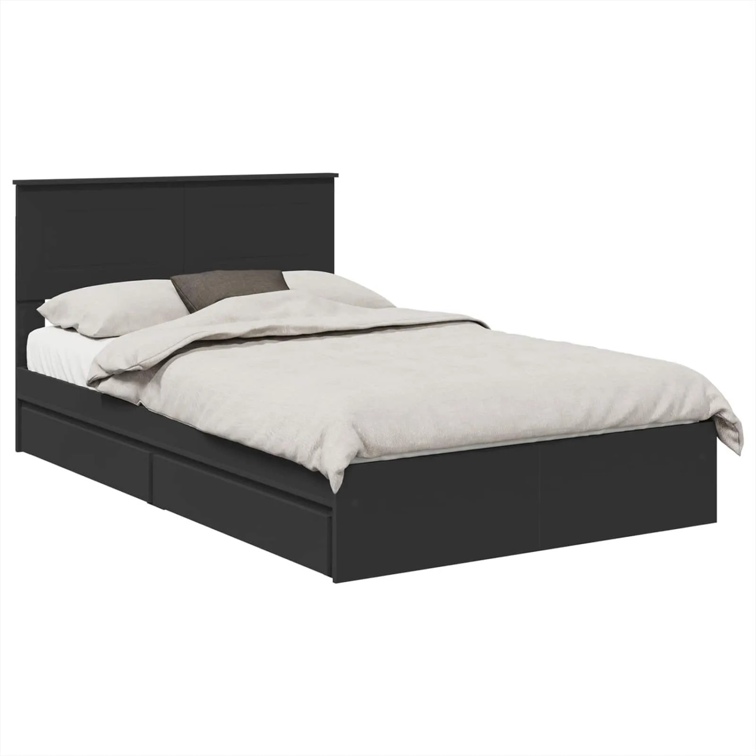 vidaXL Stauraumbett Schwarz 135 x 190 cm Holzwerkstoff 3408467 günstig online kaufen